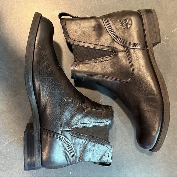 Timberland sz 8 Savin Hill Chelsea ankle black leather boots - Picture 6 of 16